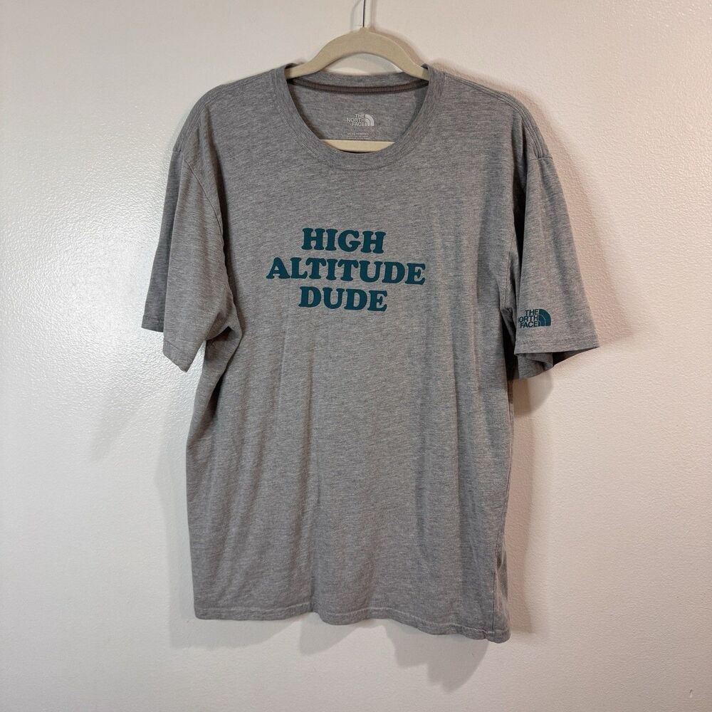 The North Face T-shirt Mens XL High Altitude Dude Outdoor Hiking Gray Green